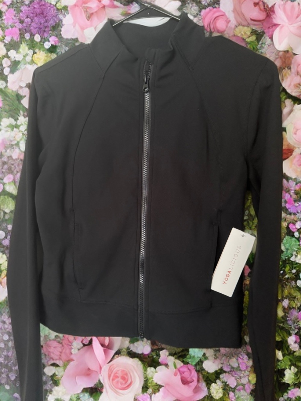 Yogalicious Black Zip-Up Bomber Jacket